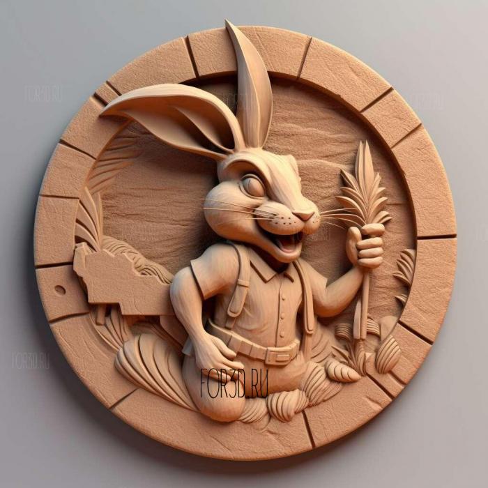 Bugs Bunny Lost in Time 4 stl model for CNC